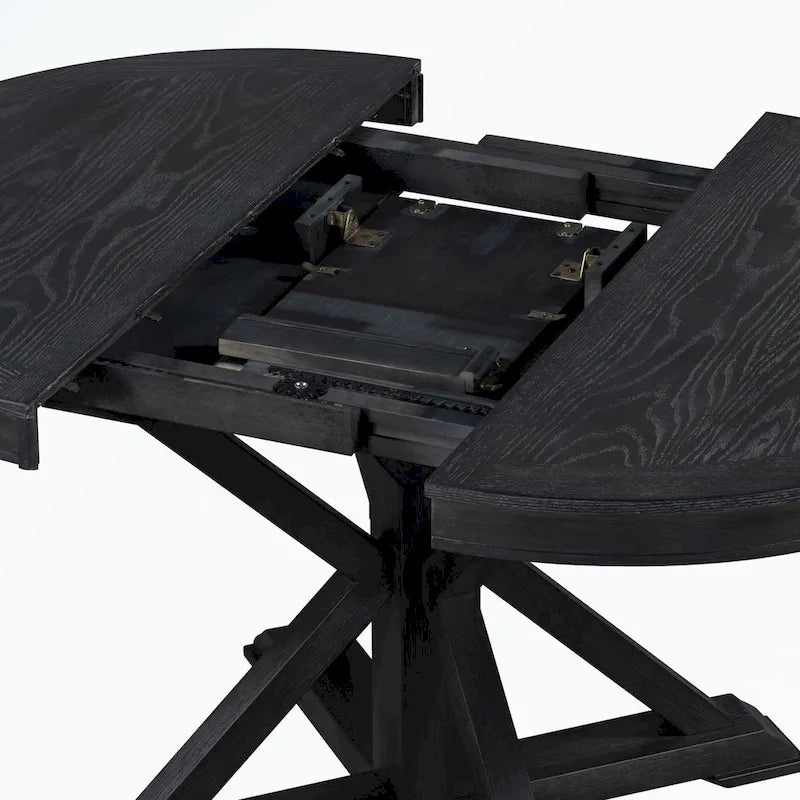Ensemble table à manger avec table extensible et 4 chaises rembourrées