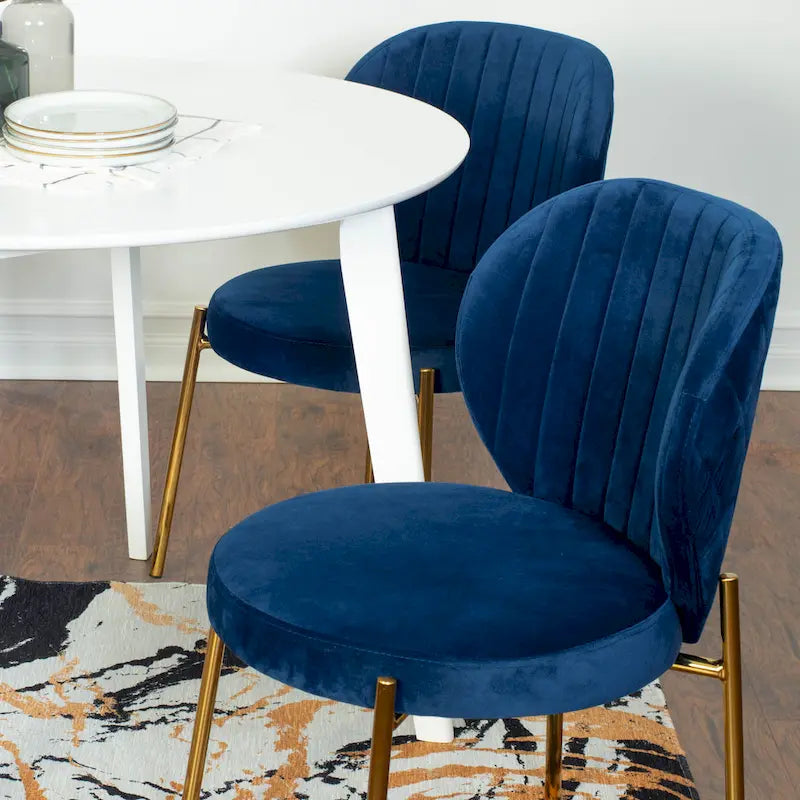 Roundhill Furniture Amoa – Ensemble de salle à manger contemporain 3 pièces, table ronde blanche et 2 chaises