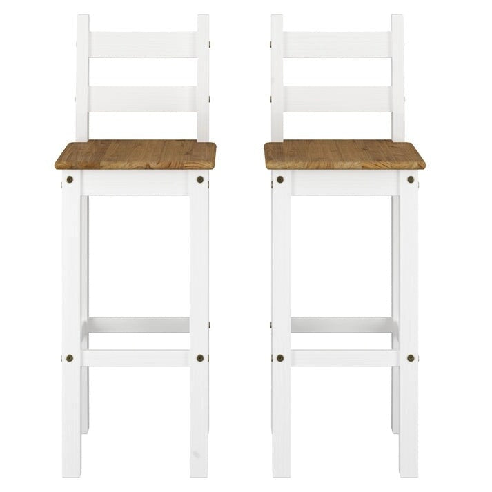 Ensemble de salle à manger en bois, hauteur bar, table à rabats et 2 chaises Collection Corona