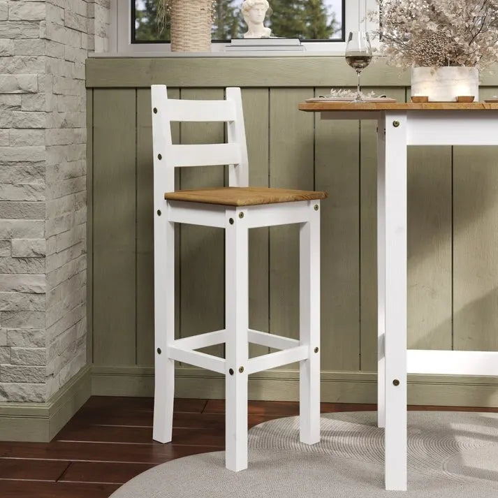 Ensemble de salle à manger en bois, hauteur bar, table à rabats et 2 chaises Collection Corona
