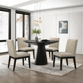 Ensemble de salle à manger contemporain Rocco de Roundhill Furniture, table ronde à pied central avec 4 chaises