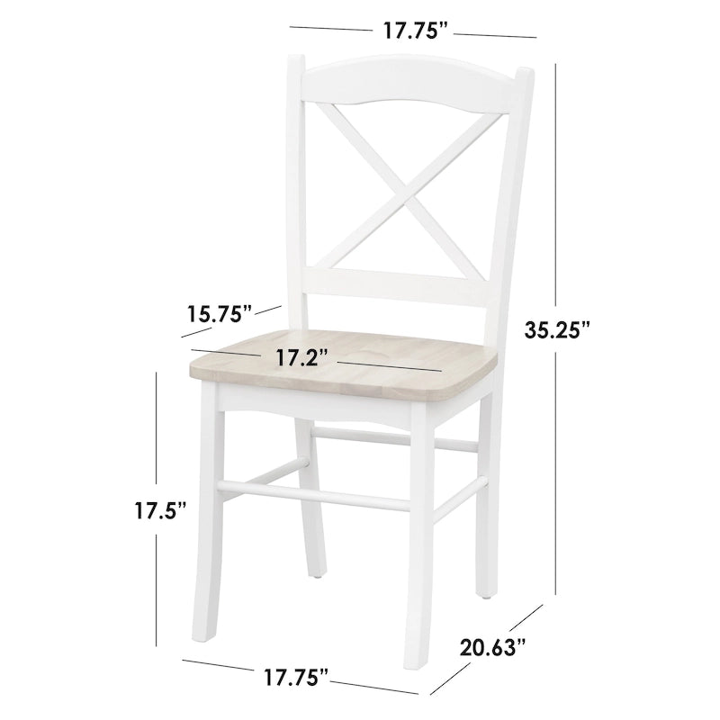 Ensemble de salle à manger 3 pièces avec table à rallonges style cottage rustique