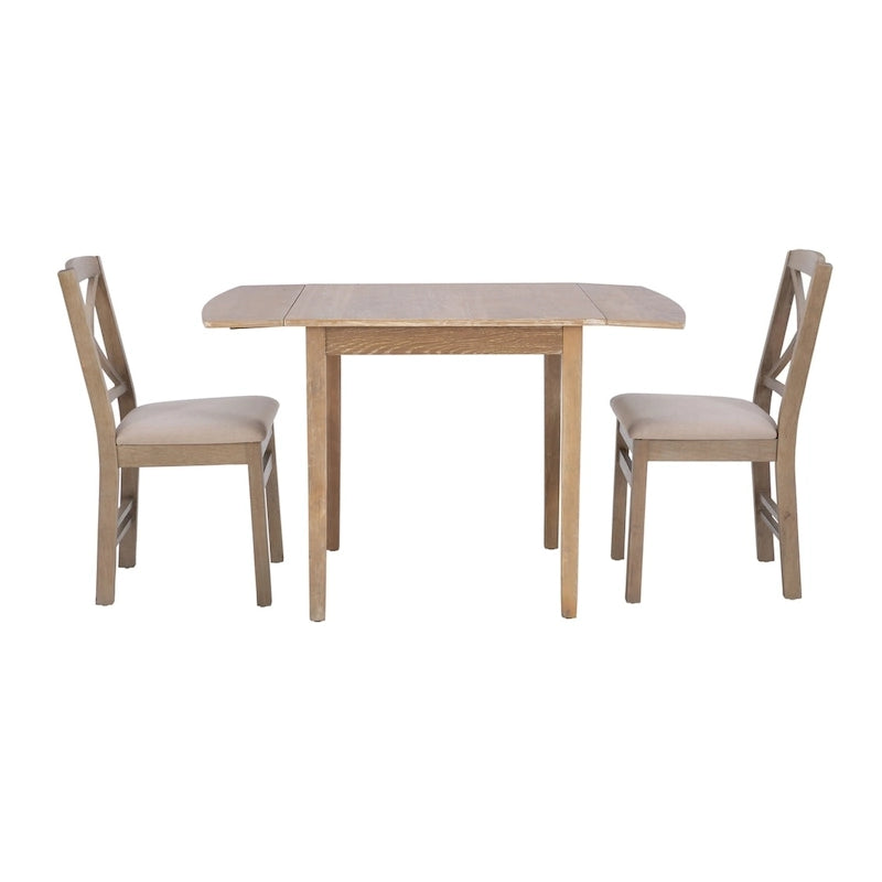 Ensemble de salle à manger Piedmonth Rustic 3 pièces avec table à rabats