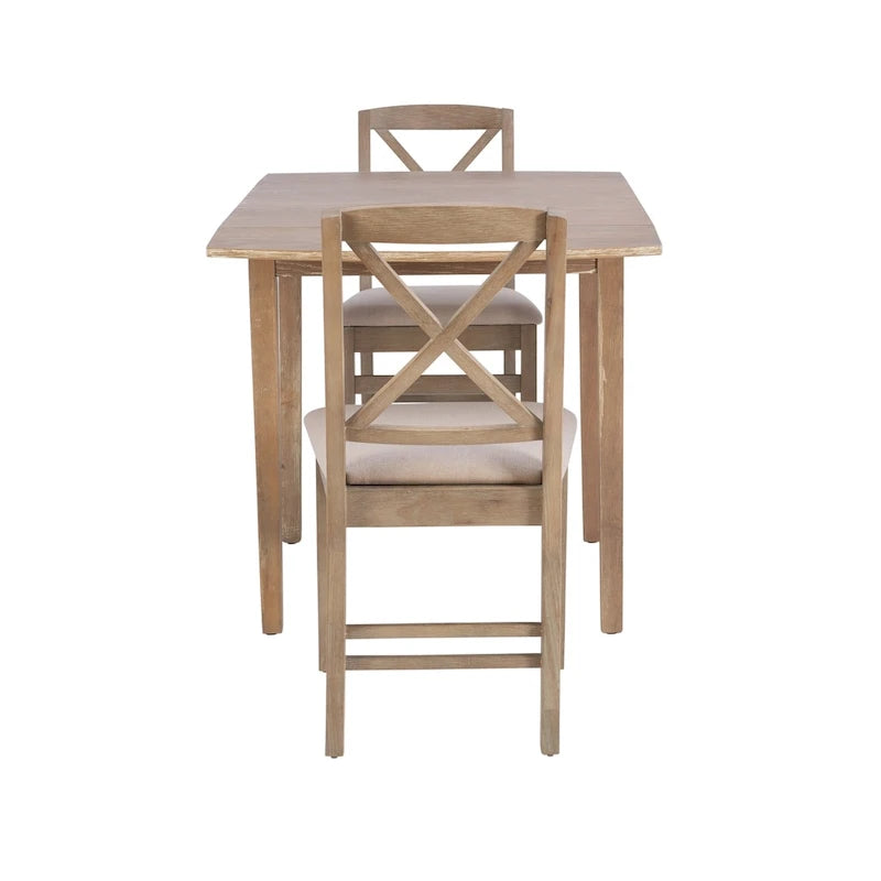Ensemble de salle à manger Piedmonth Rustic 3 pièces avec table à rabats