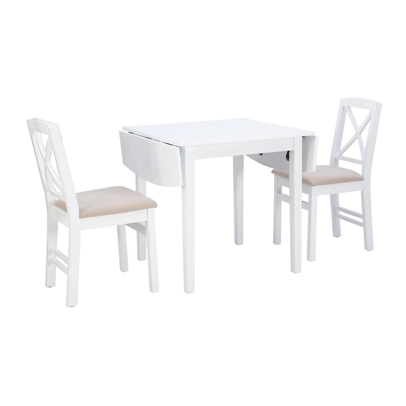 Ensemble de salle à manger Piedmonth Rustic 3 pièces avec table à rabats