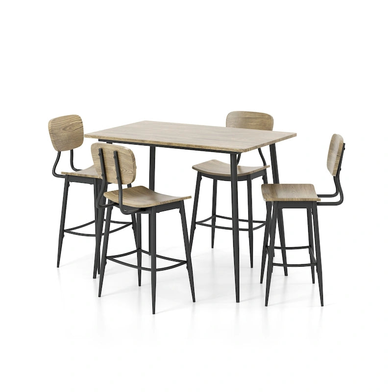 Ensemble de salle à manger 5 pièces en métal industriel Cairo de hauteur comptoir par Furniture of America