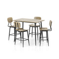 Ensemble de salle à manger 5 pièces en métal industriel Cairo de hauteur comptoir par Furniture of America