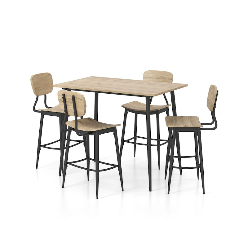 Ensemble de salle à manger 5 pièces en métal industriel Cairo de hauteur comptoir par Furniture of America