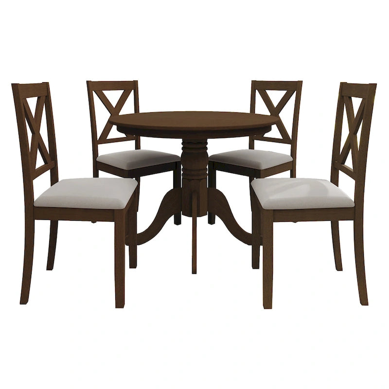 Ensemble de salle à manger en bois rustique 5 pièces CraftPorch