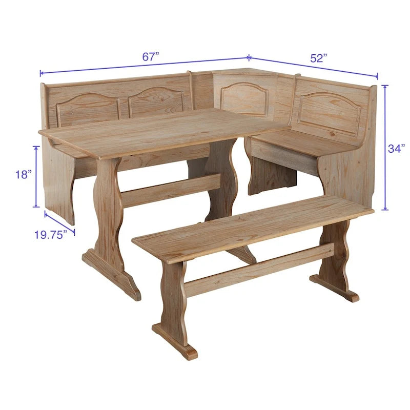 Ensemble de salle à manger 3 pièces Knox Nook Simple Living