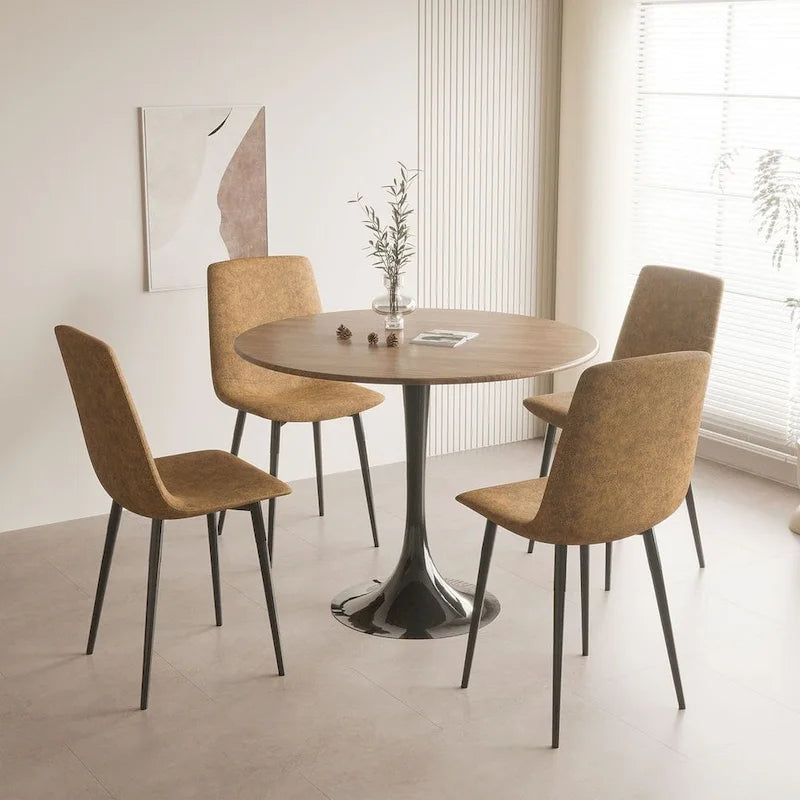 Ensemble de salle à manger 5 pièces, table ronde et 4 chaises