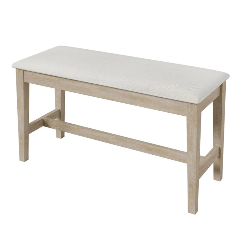 Ensemble de salle à manger 6 pièces en bois demi-rond avec longue banquette et 4 chaises de salle à manger