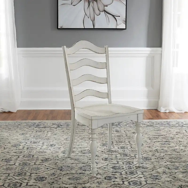 Ensemble de 5 pièces en chêne cérusé Magnolia Manor avec rallonges escamotables