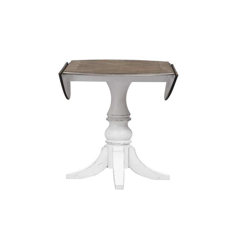 Ensemble de 5 pièces en chêne cérusé Magnolia Manor avec rallonges escamotables