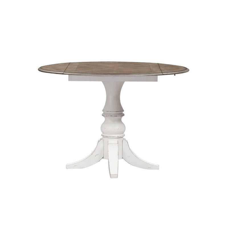 Ensemble de 5 pièces en chêne cérusé Magnolia Manor avec rallonges escamotables