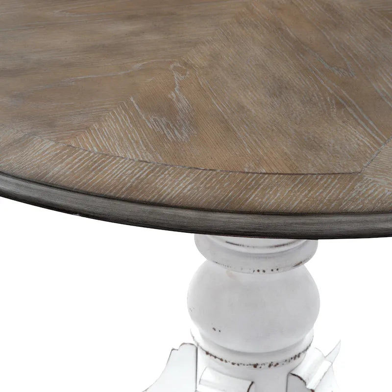 Ensemble de 5 pièces en chêne cérusé Magnolia Manor avec rallonges escamotables