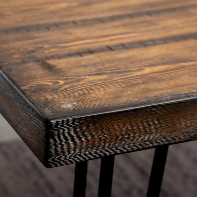 Ensemble de salle à manger Roundhill Furniture Amisos 6 pièces, table à manger à pieds épingle avec 4 chaises et banc rembourré