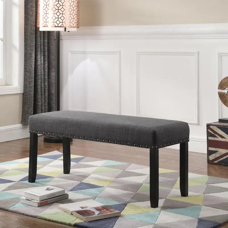 Ensemble de salle à manger Roundhill Furniture Amisos 6 pièces, table à manger à pieds épingle avec 4 chaises et banc rembourré