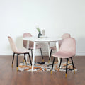 Ensemble de salle à manger contemporain 5 pièces Roundhill Furniture Lassan, table ronde blanche et 4 chaises