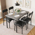 Ensemble table de salle à manger rectangulaire pour 4 avec chaises rembourrées