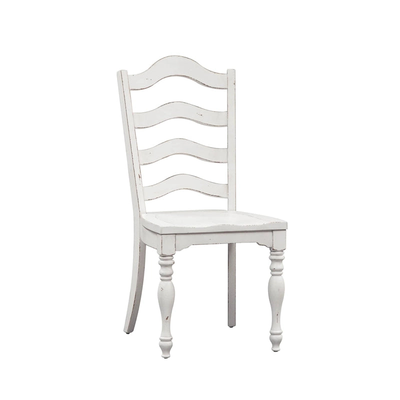 Ensemble table à piètement 6 pièces Magnolia Manor blanc antique écorce patinée