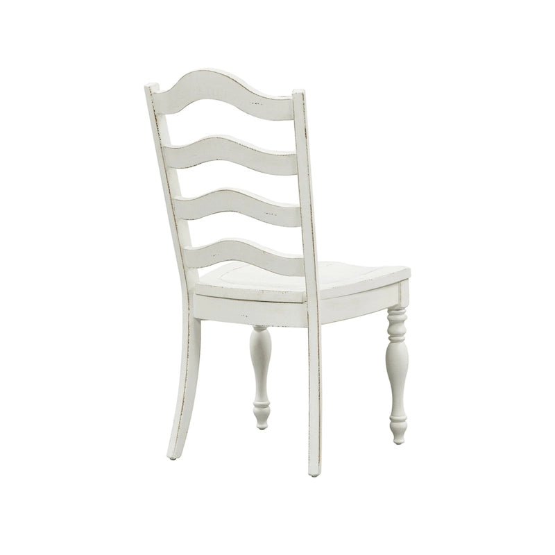 Ensemble table à piètement 6 pièces Magnolia Manor blanc antique écorce patinée