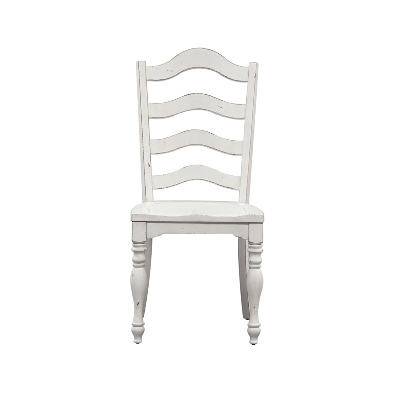 Ensemble table à piètement 6 pièces Magnolia Manor blanc antique écorce patinée