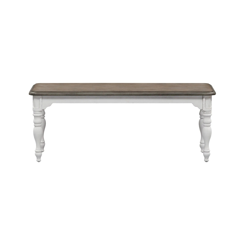 Ensemble table à piètement 6 pièces Magnolia Manor blanc antique écorce patinée