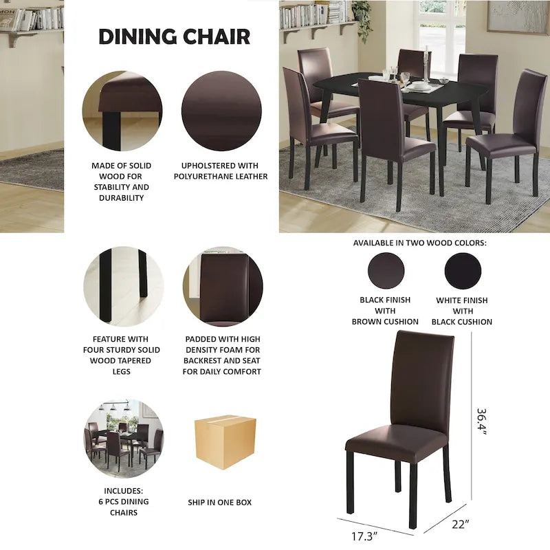 Ensemble de salle à manger moderne 7 pièces CraftPorch Classy