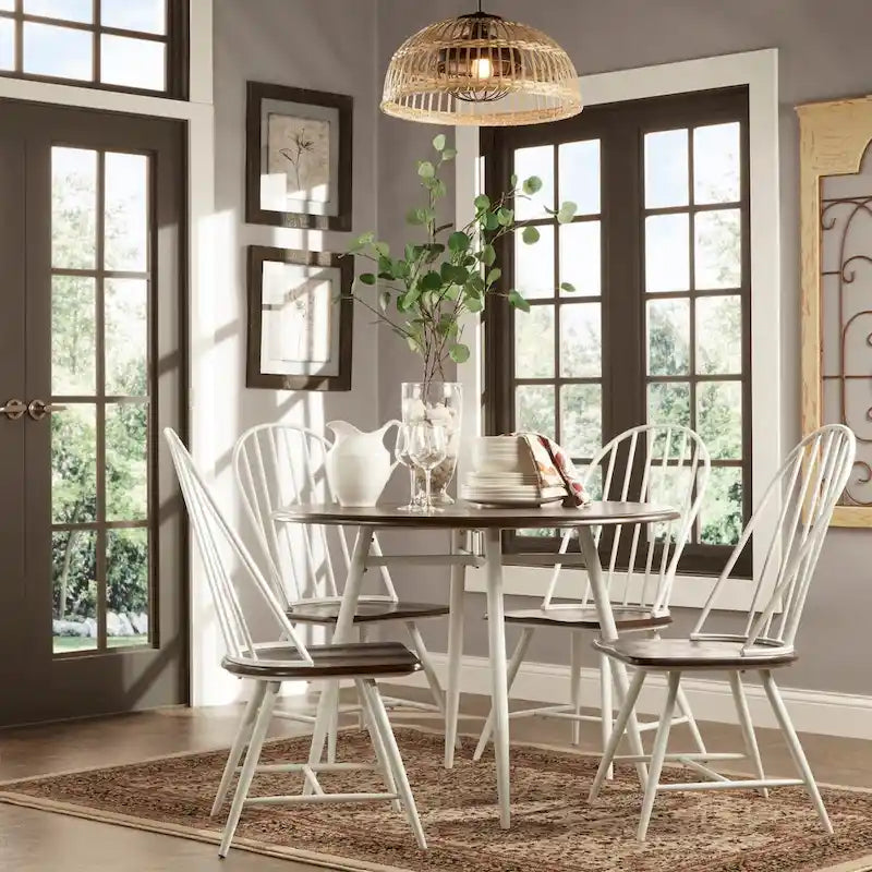 Ensemble de salle à manger moderne bicolore 5 pièces en bois Belita iNSPIRE Q Modern (milieu du siècle)