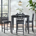 Ensemble table et chaises 5 pièces Simple Living à hauteur de comptoir avec dossier en croix