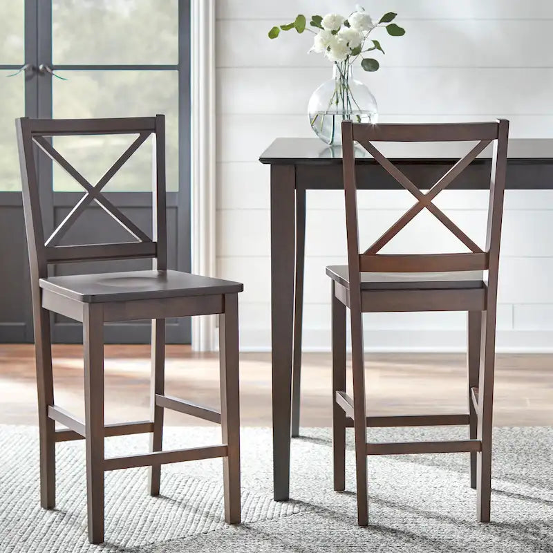 Ensemble table et chaises 5 pièces Simple Living à hauteur de comptoir avec dossier en croix