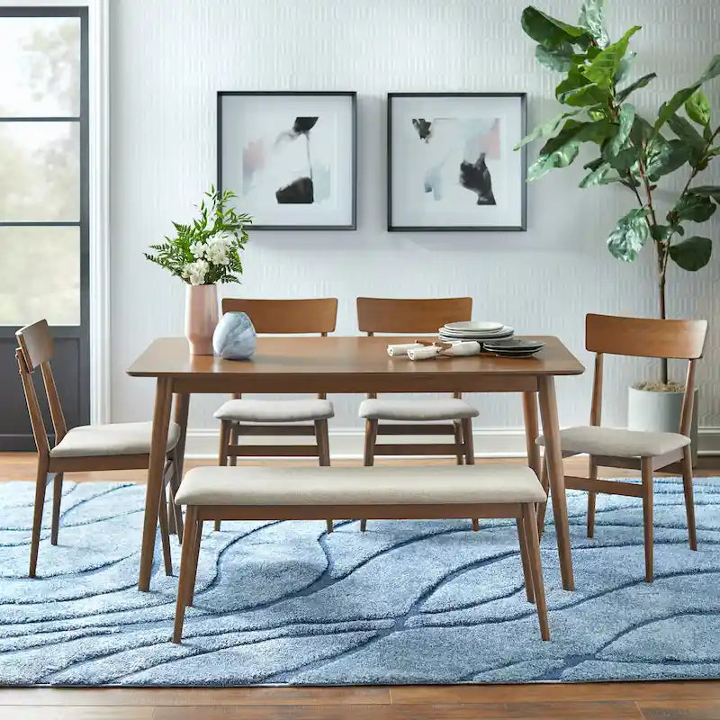 Ensemble de salle à manger 6 pièces Simple Living Newington avec banc