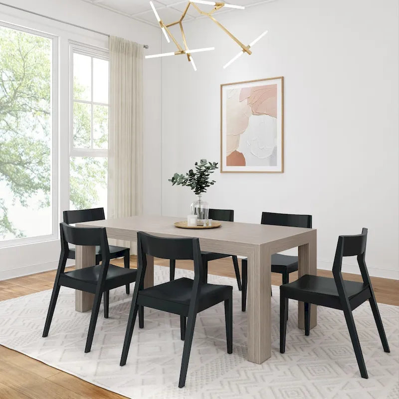 Ensemble de salle à manger moderne 72 avec table et chaises en bois massif Plank and Beam