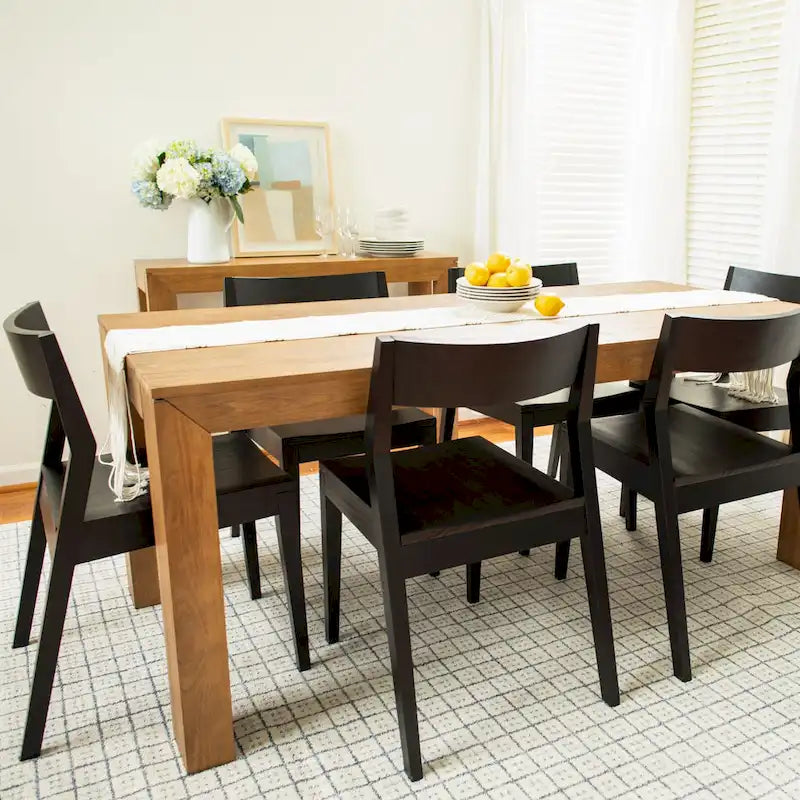 Ensemble de salle à manger moderne 72 avec table et chaises en bois massif Plank and Beam