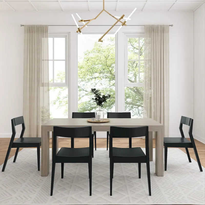 Ensemble de salle à manger moderne 72 avec table et chaises en bois massif Plank and Beam