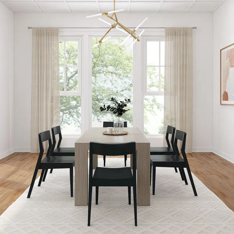 Ensemble de salle à manger moderne 72 avec table et chaises en bois massif Plank and Beam