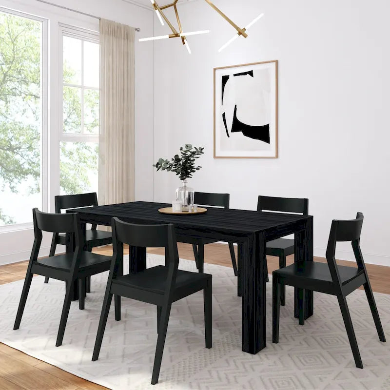 Ensemble de salle à manger moderne 72 avec table et chaises en bois massif Plank and Beam