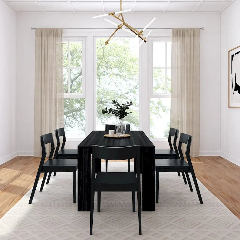 Ensemble de salle à manger moderne 72 avec table et chaises en bois massif Plank and Beam