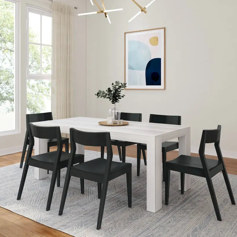 Ensemble de salle à manger moderne 72 avec table et chaises en bois massif Plank and Beam