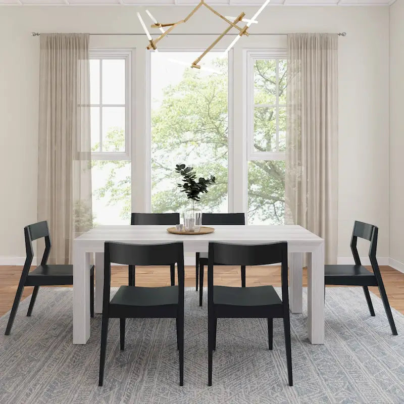 Ensemble de salle à manger moderne 72 avec table et chaises en bois massif Plank and Beam
