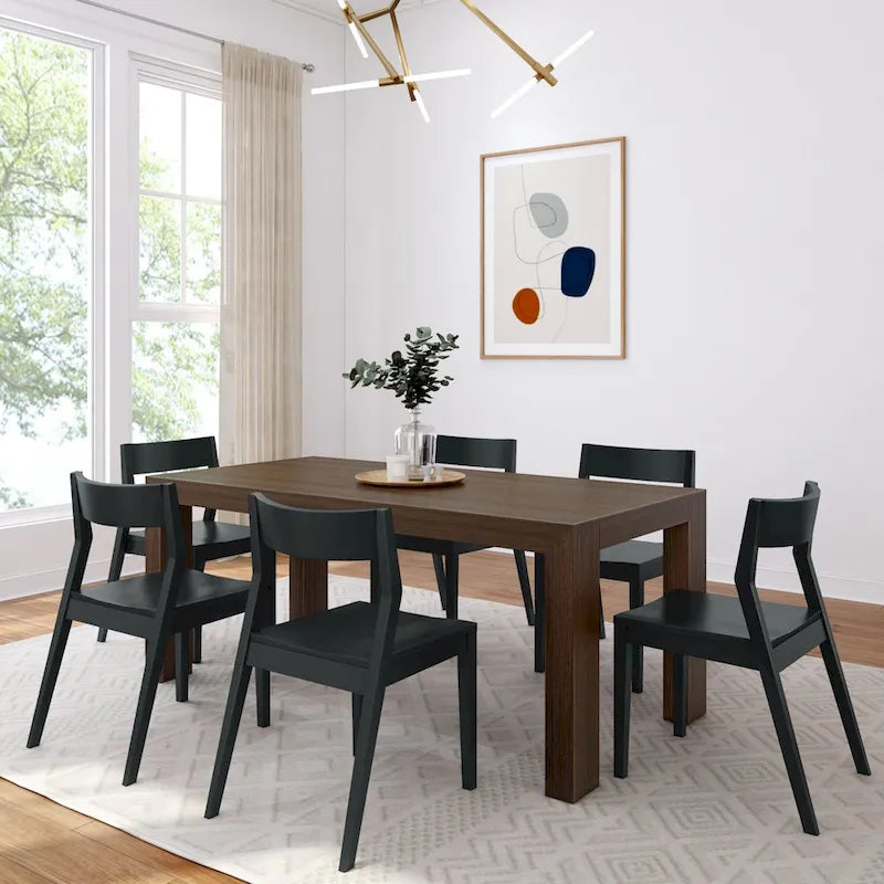 Ensemble de salle à manger moderne 72 avec table et chaises en bois massif Plank and Beam