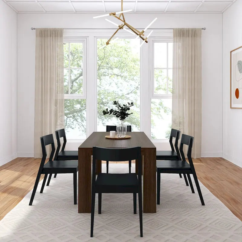 Ensemble de salle à manger moderne 72 avec table et chaises en bois massif Plank and Beam