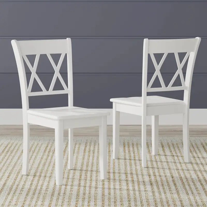 Ensemble de salle à manger 5 pièces, table ronde à abattants de 42 po et chaises à dossier double en X