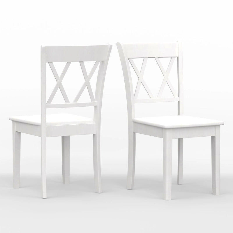 Ensemble de salle à manger 5 pièces, table ronde à abattants de 42 po et chaises à dossier double en X