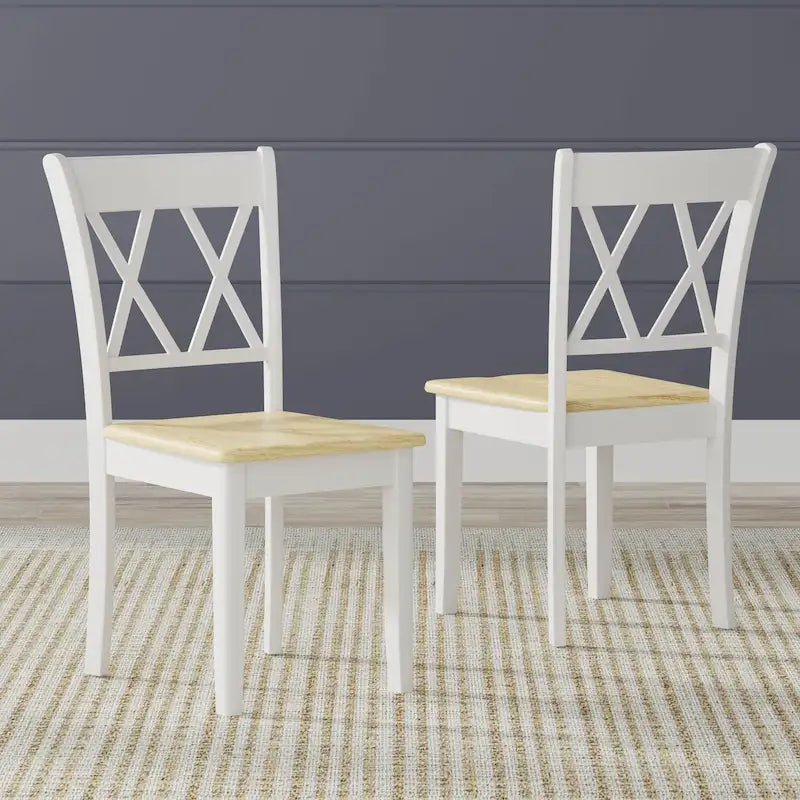 Ensemble de salle à manger 5 pièces, table ronde à abattants de 42 po et chaises à dossier double en X