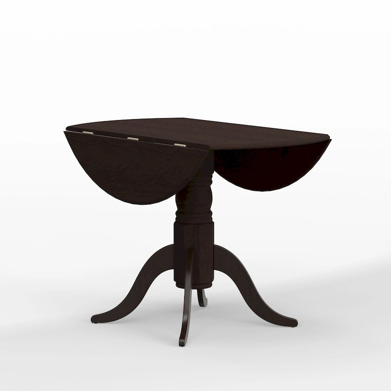 Ensemble de salle à manger 5 pièces, table ronde à abattants de 42 po et chaises à dossier double en X