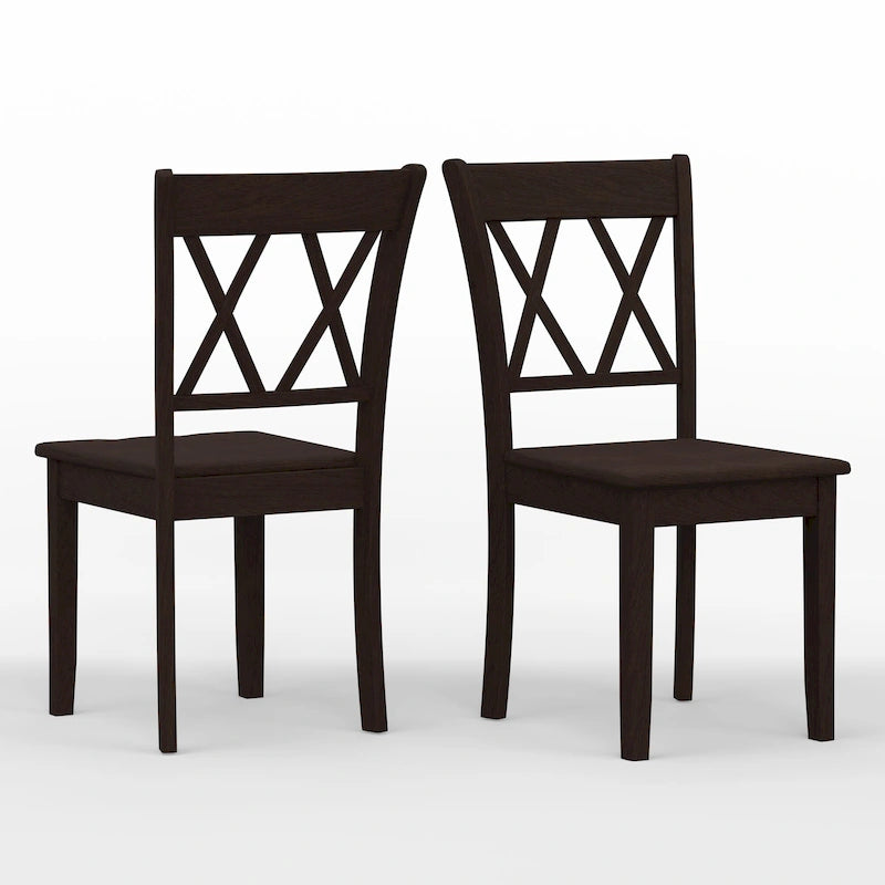 Ensemble de salle à manger 5 pièces, table ronde à abattants de 42 po et chaises à dossier double en X