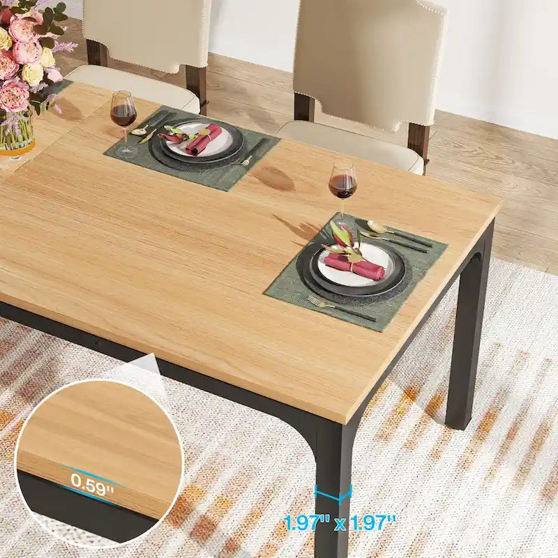 Table de salle à manger pour 6-8 personnes, table de salle à manger rectangulaire de 78 pouces de long pour le salon