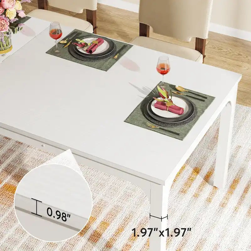 Table de salle à manger pour 6-8 personnes, table de salle à manger rectangulaire de 78 pouces de long pour le salon